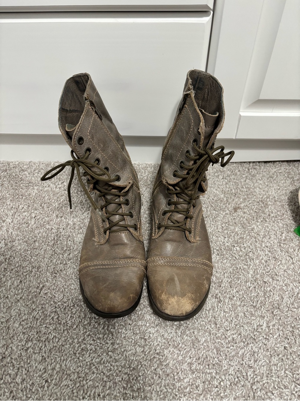 Women’s Steve Madden Brown Lace-Up Leather Boots
